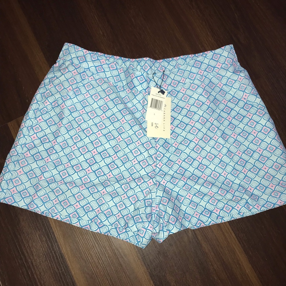 Cabana Life Preppy Geo Print Surf Board Short 50+ UPF NWT